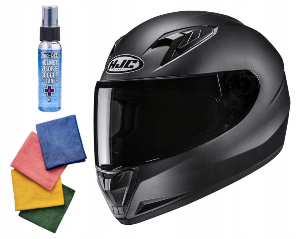 CHILDREN'S INTEGRAL HELMET HJC JUNIOR Y10 SOLID SEMI FLAT BLACK L + FREEBIES