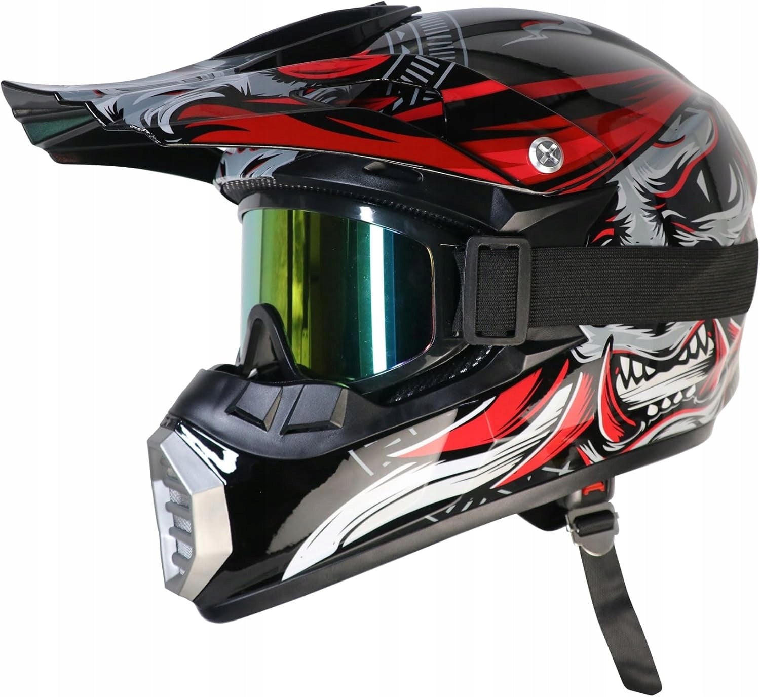 CHILDREN'S MOTORCYCLE CROSS HELMET L 59- 60 cm Motor Quad + Goggles