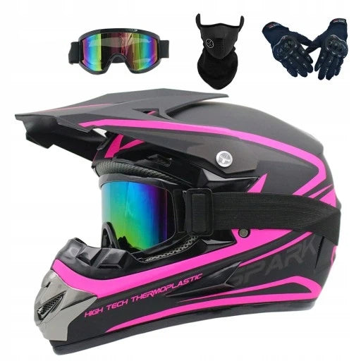 CHILDREN'S MOTORCYCLE HELMET ENDURO QUADA WITH GOGGLES +GLOVE Manufacturer's catalog number she