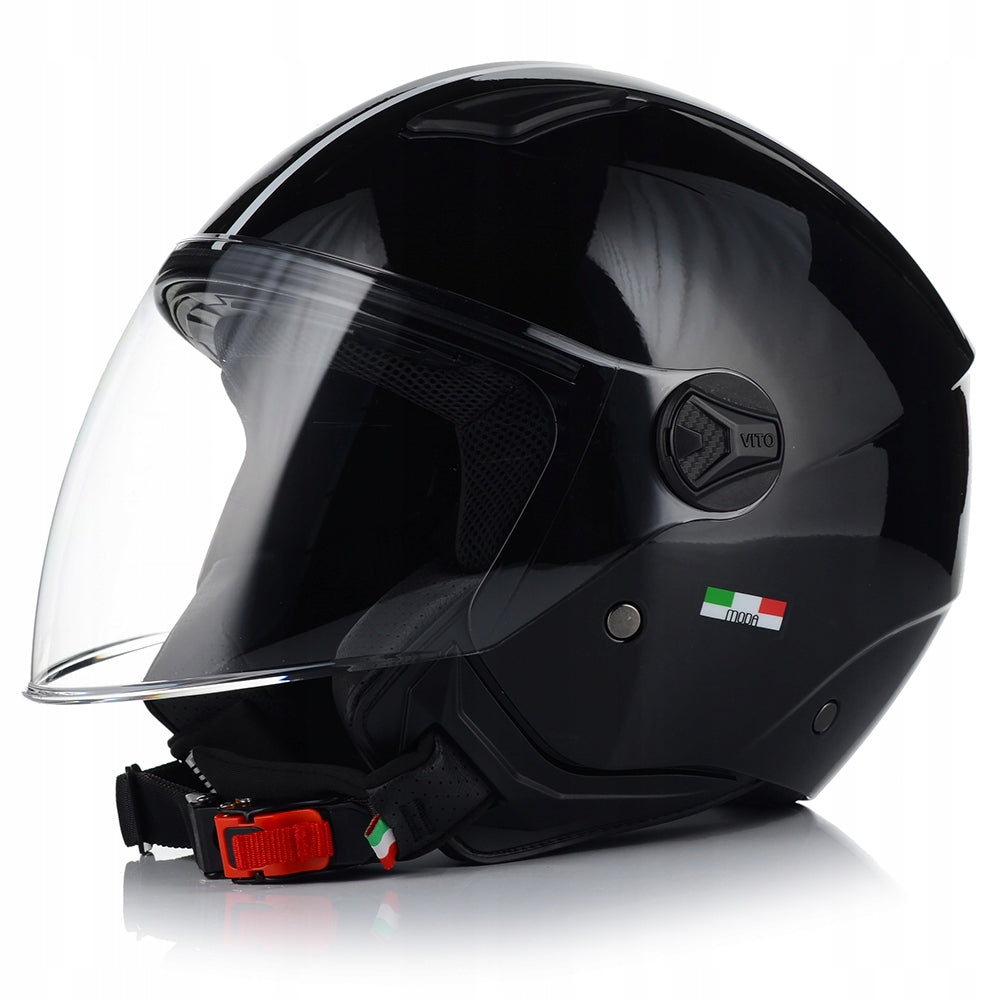 CHILDREN'S MOTORCYCLE HELMET VITO FASHION BLACK GLOSS OPEN FOR CHILDREN LIGHT Manufacturer's catalog number 1288XXXXS
