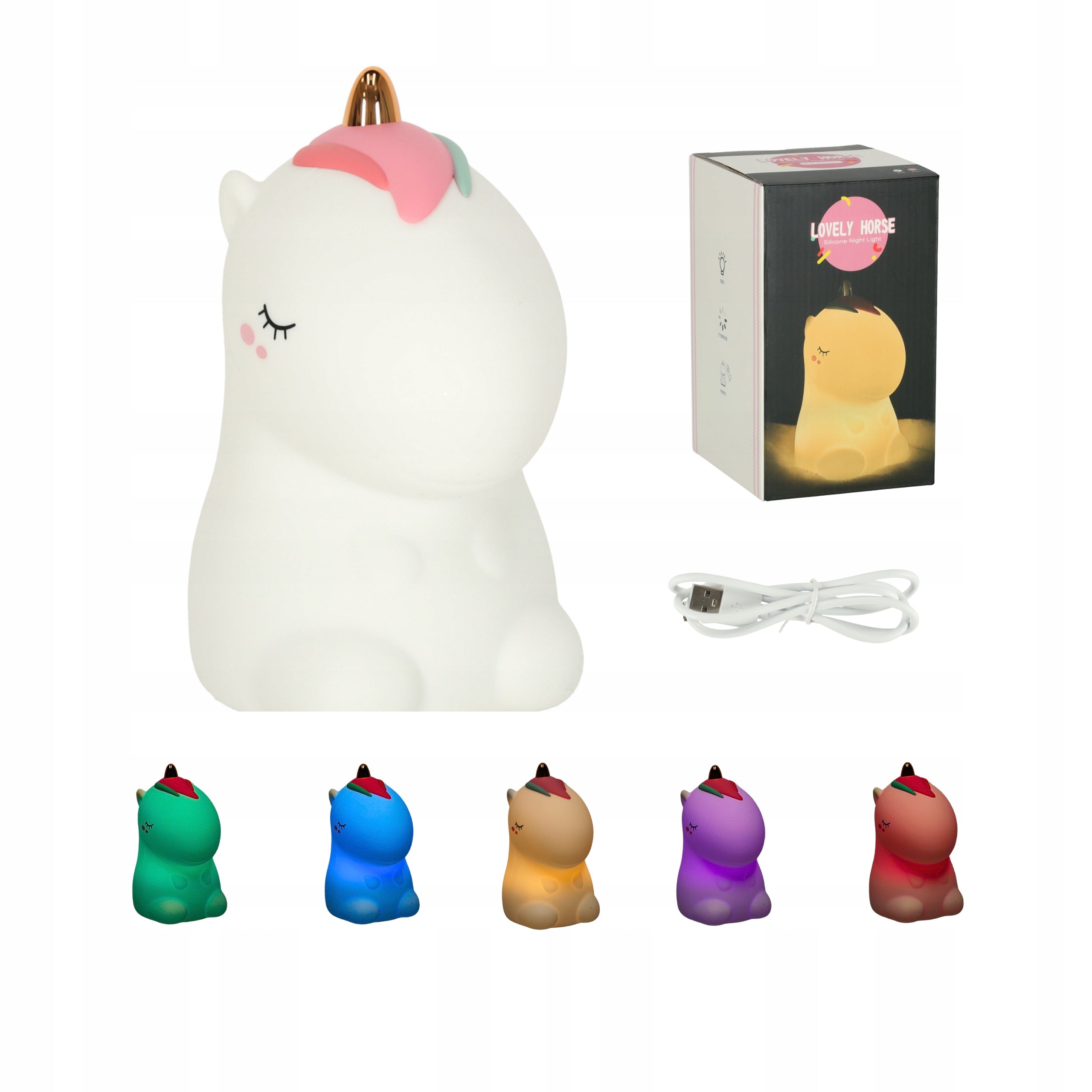 CHILDREN'S NIGHT LIGHT UNICORN LED SILICONE PORTABLE 9 COLORS