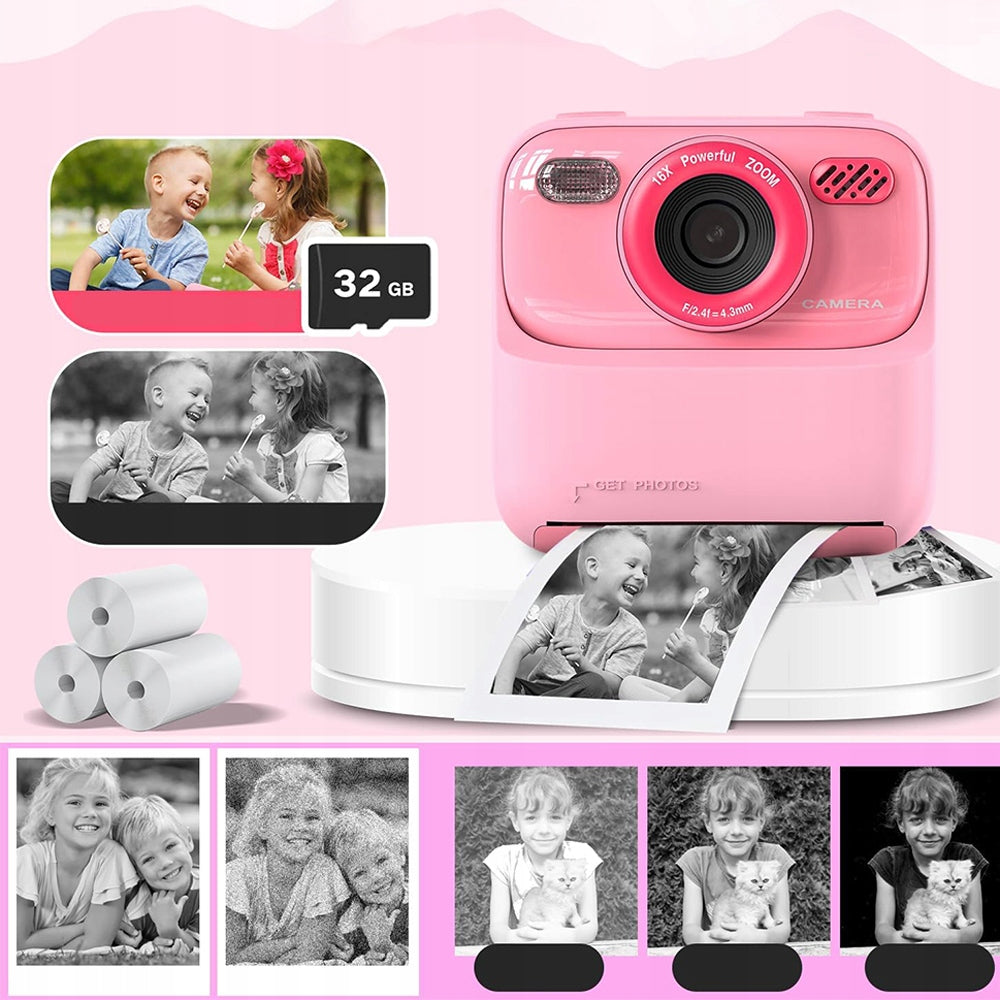 CHILDREN'S PHOTO CAMERA WITH MP3 PLAYER AND PRINT FUNCTION PINK Model 6PH0064BU