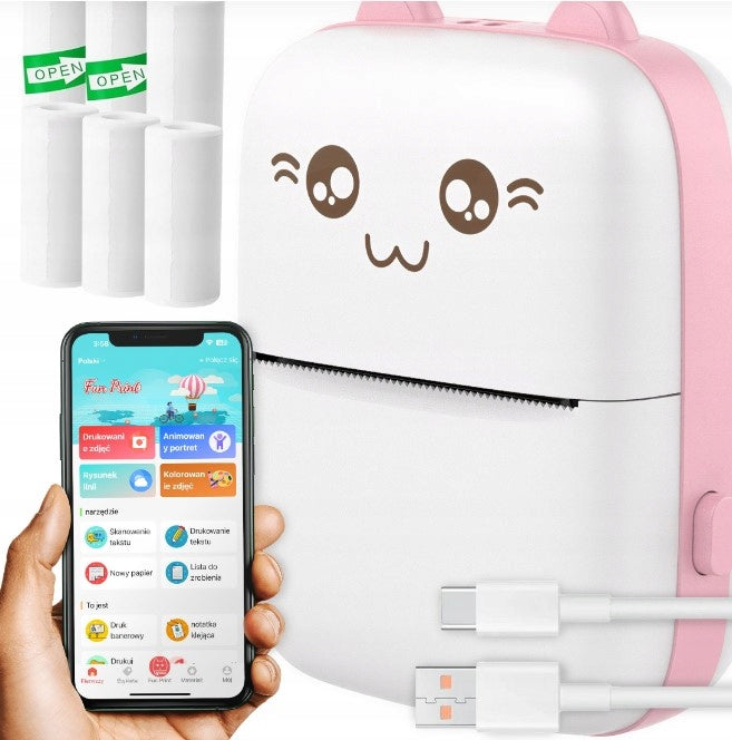 CHILDREN'S PINK SMARTWATCH WITH GPS + PINK PRINT - PRINTS WITHOUT INK Brand Craft & Magic
