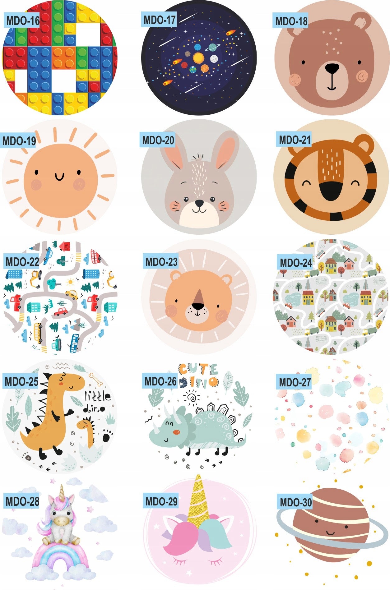 CHILDREN'S RUG ANTI-ALLERGIC ANIMALS SAFARI VINYL ROUND 120cm For floor