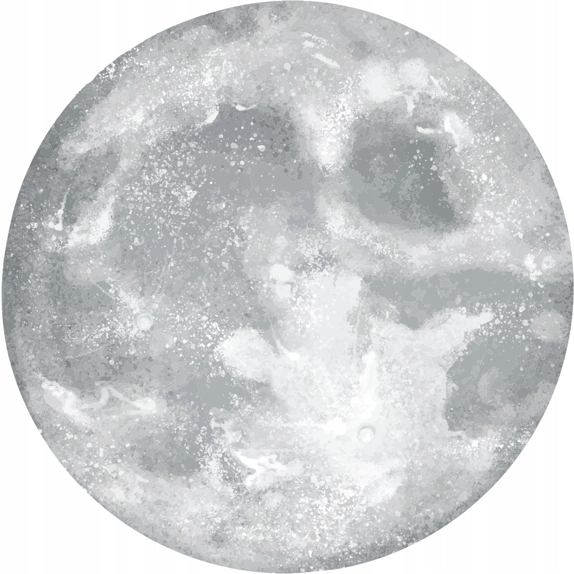 CHILDREN'S RUG ANTI-ALLERGIC MOON LARGE GREY VINYL ROUND 120cm