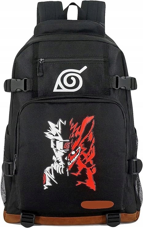 CHILDREN'S SCHOOL BACKPACK NARUTO BLACK WITH MEITE BOSHI PRINT