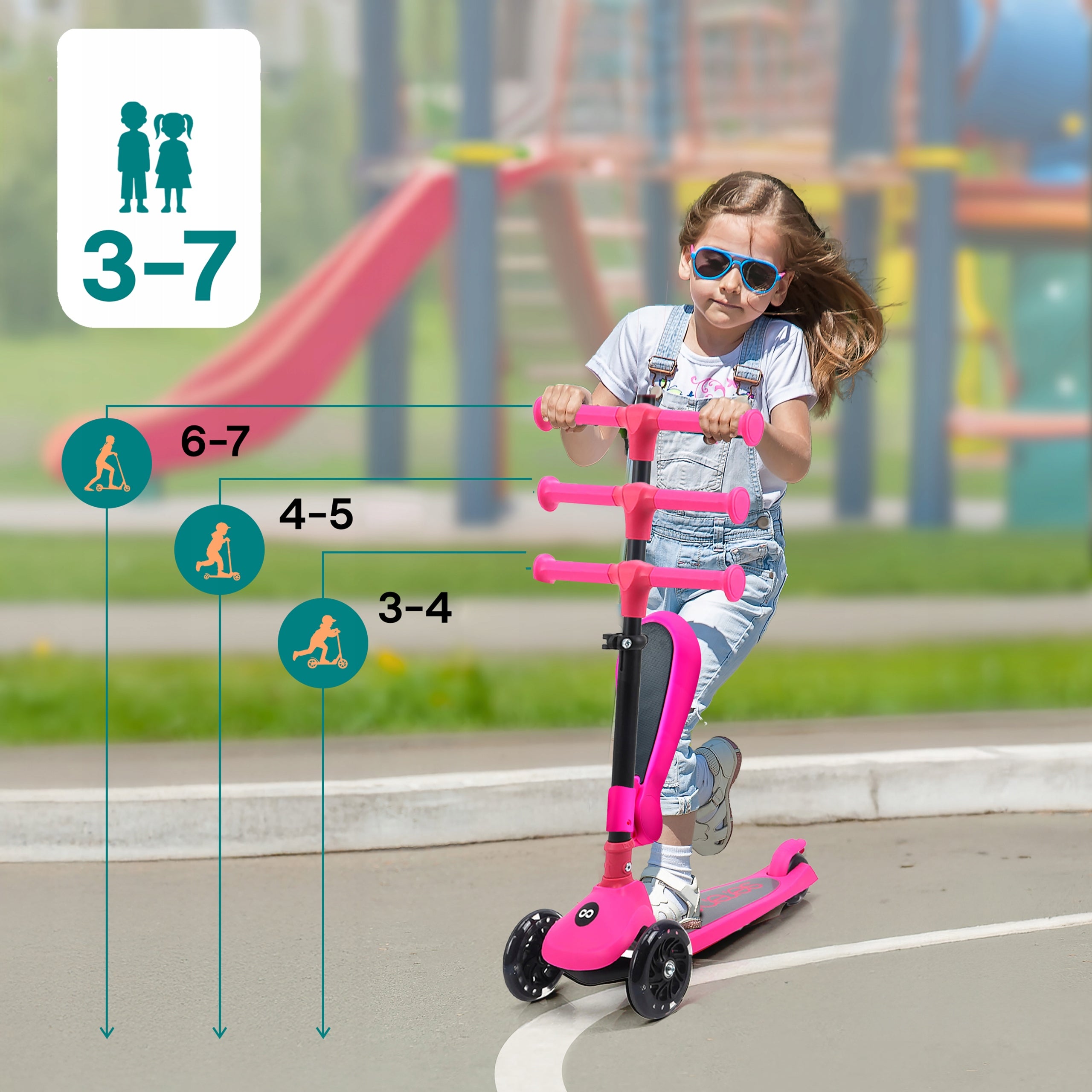 CHILDREN'S SCOOTER BALANCE 3 WHEEL TRICYCLE PINK Brand no brand