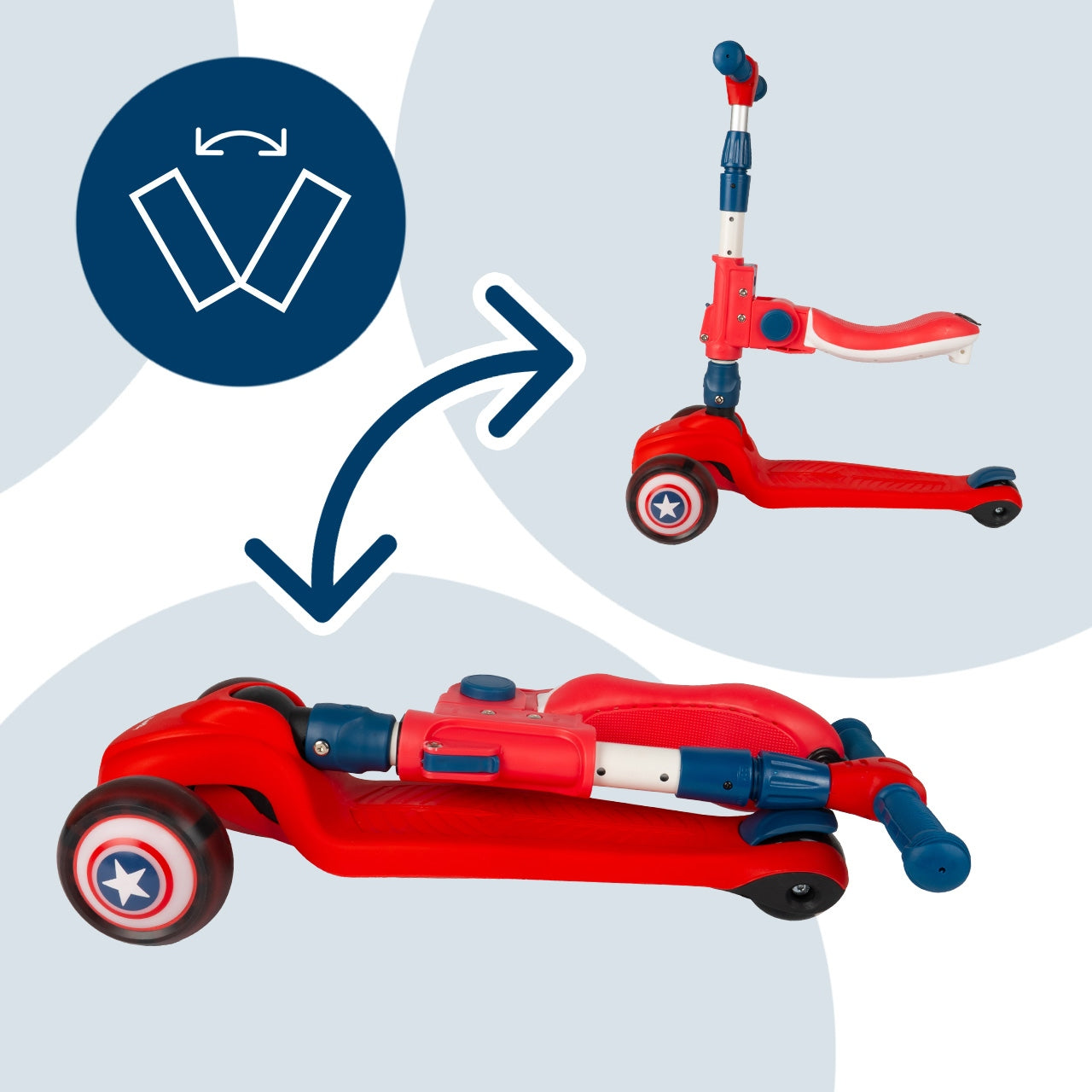 CHILDREN'S SCOOTER TRICYCLE WITH ADJUSTABLE GLOWING LED WHEELS RED Number of wheels 3