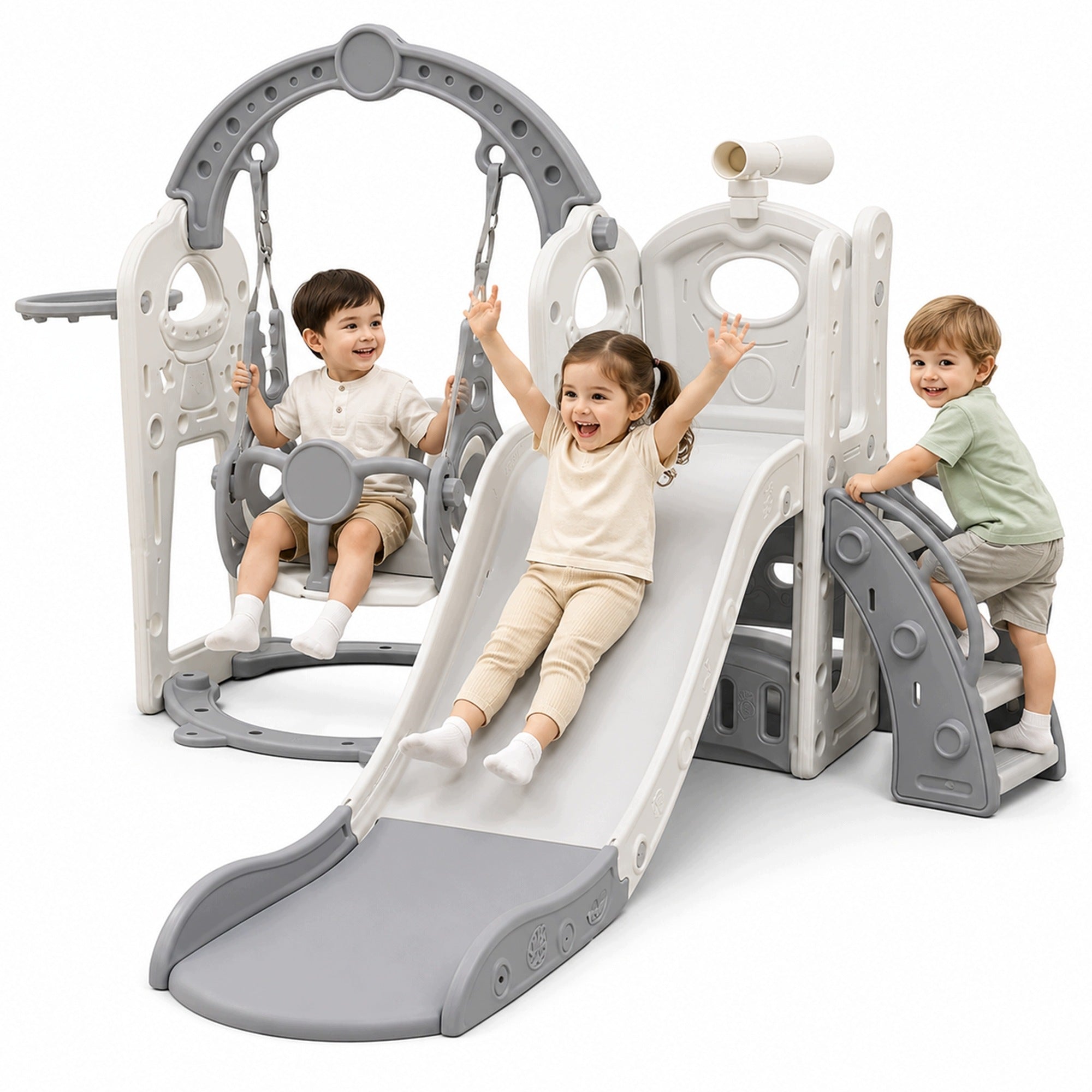 CHILDREN'S SLIDE SQUARE TOYS GARDEN HOME 4in1 SWING SLIDE BASKET