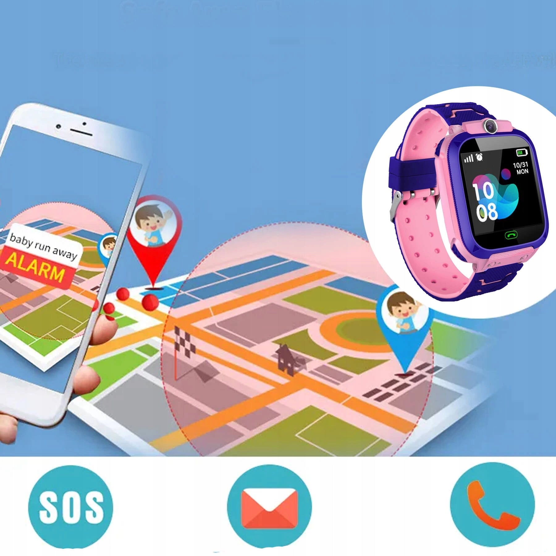 CHILDREN'S SMARTWATCH GPS IBS CAMERA SOS SIM TALK GAME ALARM CLOCK FOR GIFT Model other