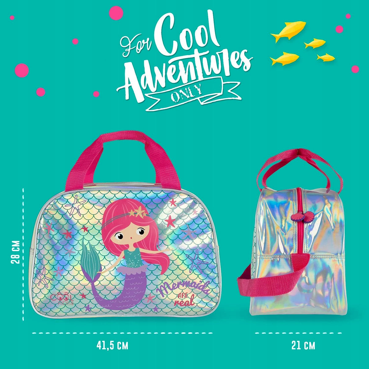 CHILDREN'S SPORTS BAG WATERPROOF REFLECTIVE WITH UNICORN PRINT Brand Perletti