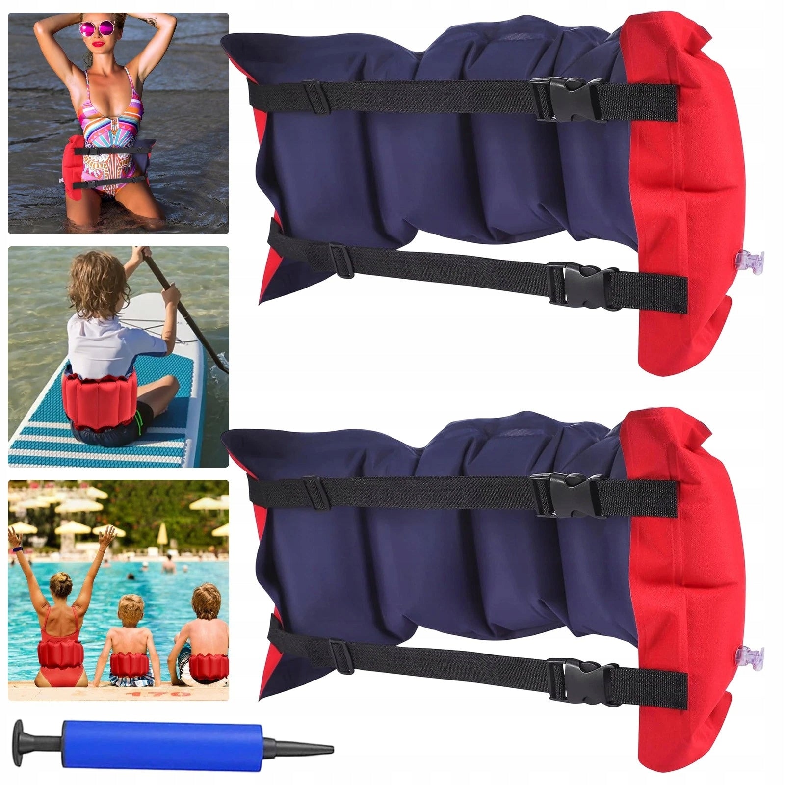 CHILDREN'S SWIMMING DISPLACEMENT BELT ADULT INFLATABLE SET 2PCS PVC