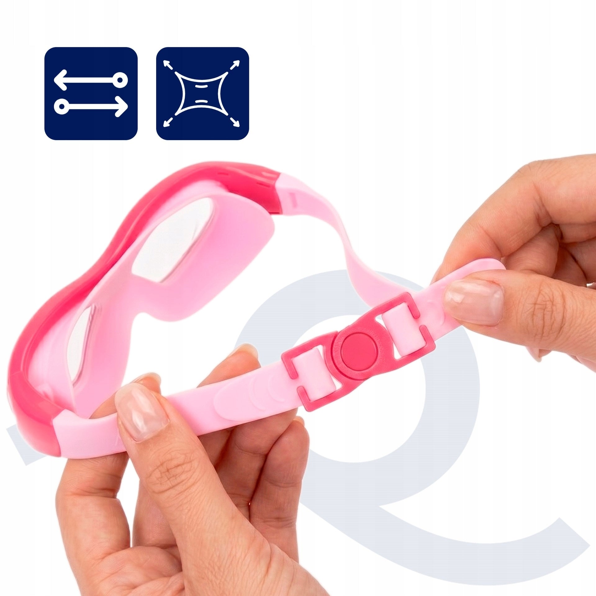 CHILDREN'S SWIMMING GOGGLES FOR SWIMMING POOL GLASSES PINK GOGGLES ANTI-FOG CASE Strap material silicone