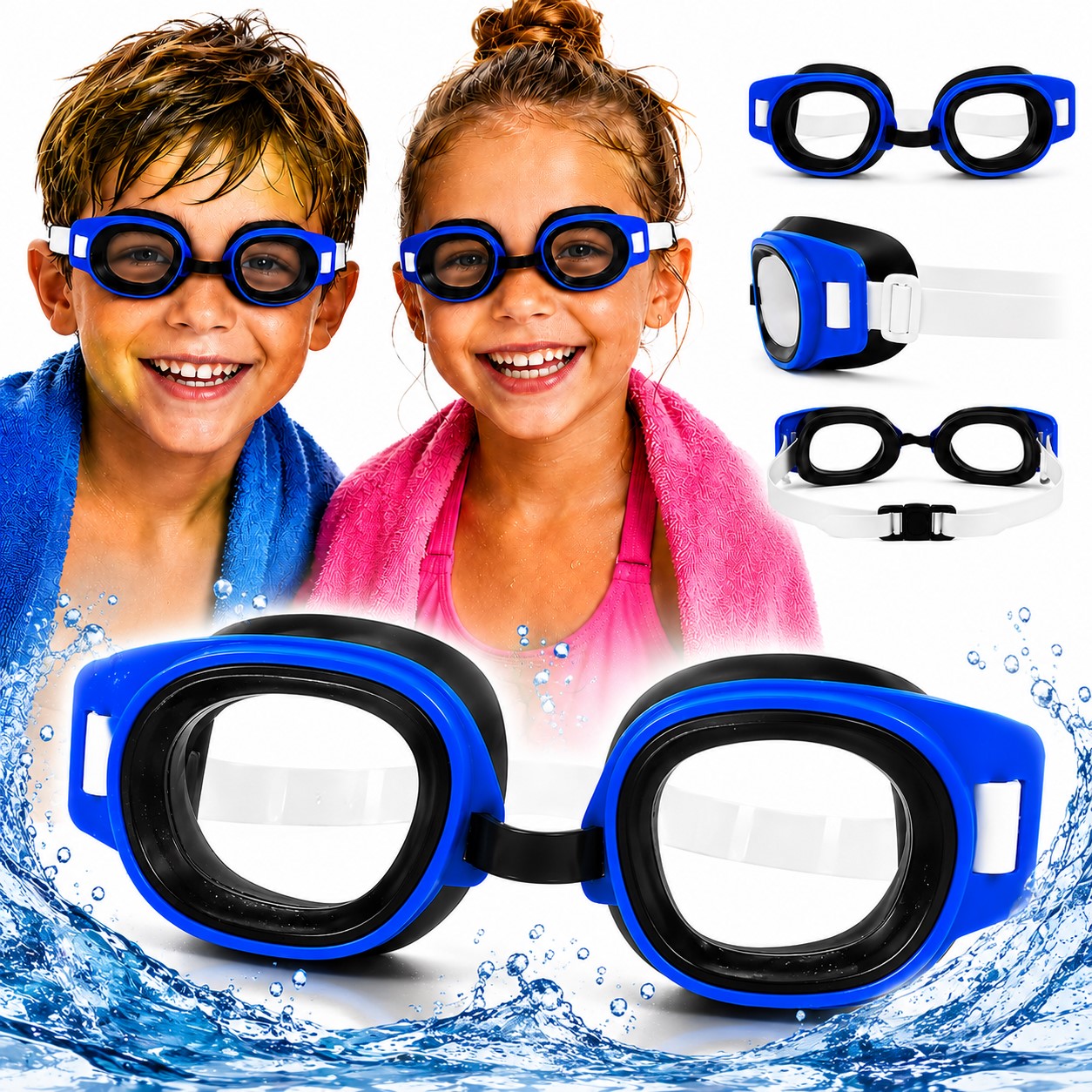 CHILDREN'S SWIMMING Glasses for SWIMMING POOL Swimming Pool Case ANTI-FOG UV