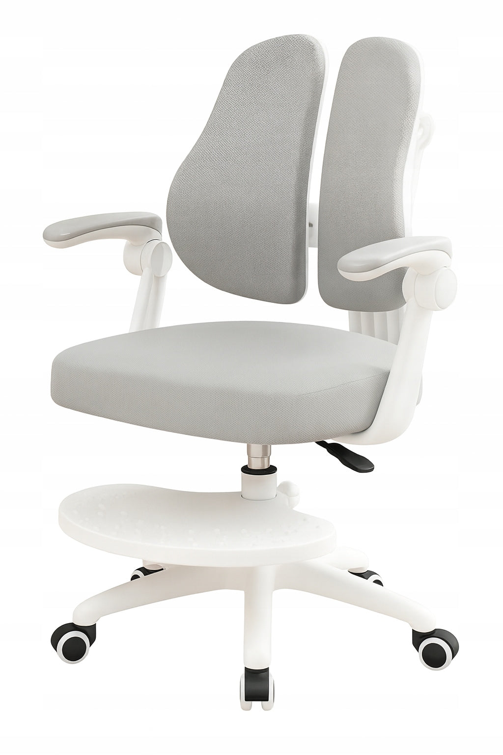 CHILDREN'S SWIVEL DESK CHAIR FOR LEARNING WITH FOOTREST GREY Packaging status original