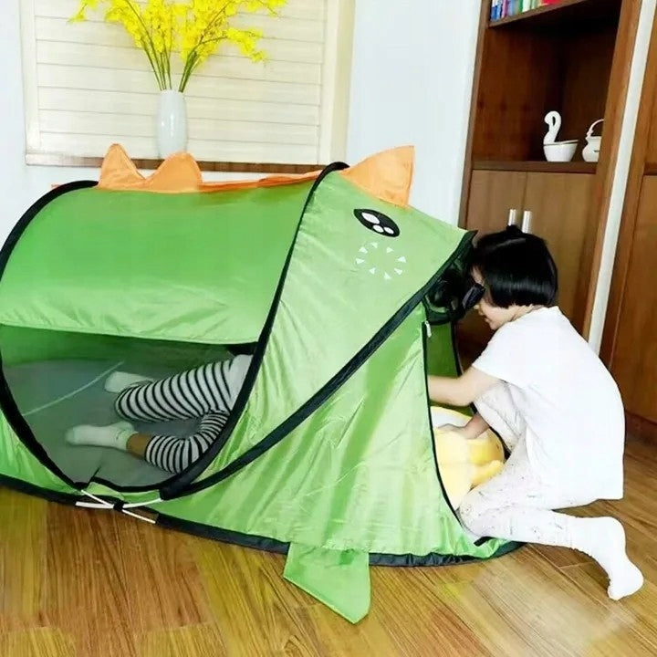 CHILDREN'S TENT BEACH SELF-FOLDING DINOSAUR COTTAGE FOR GARDEN BASE Color multicolor