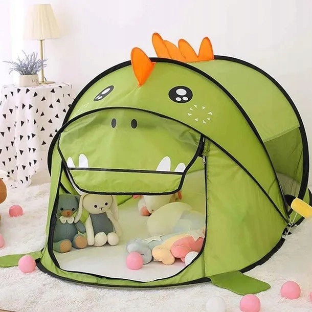 CHILDREN'S TENT BEACH SELF-FOLDING DINOSAUR COTTAGE FOR GARDEN BASE Packaging status original