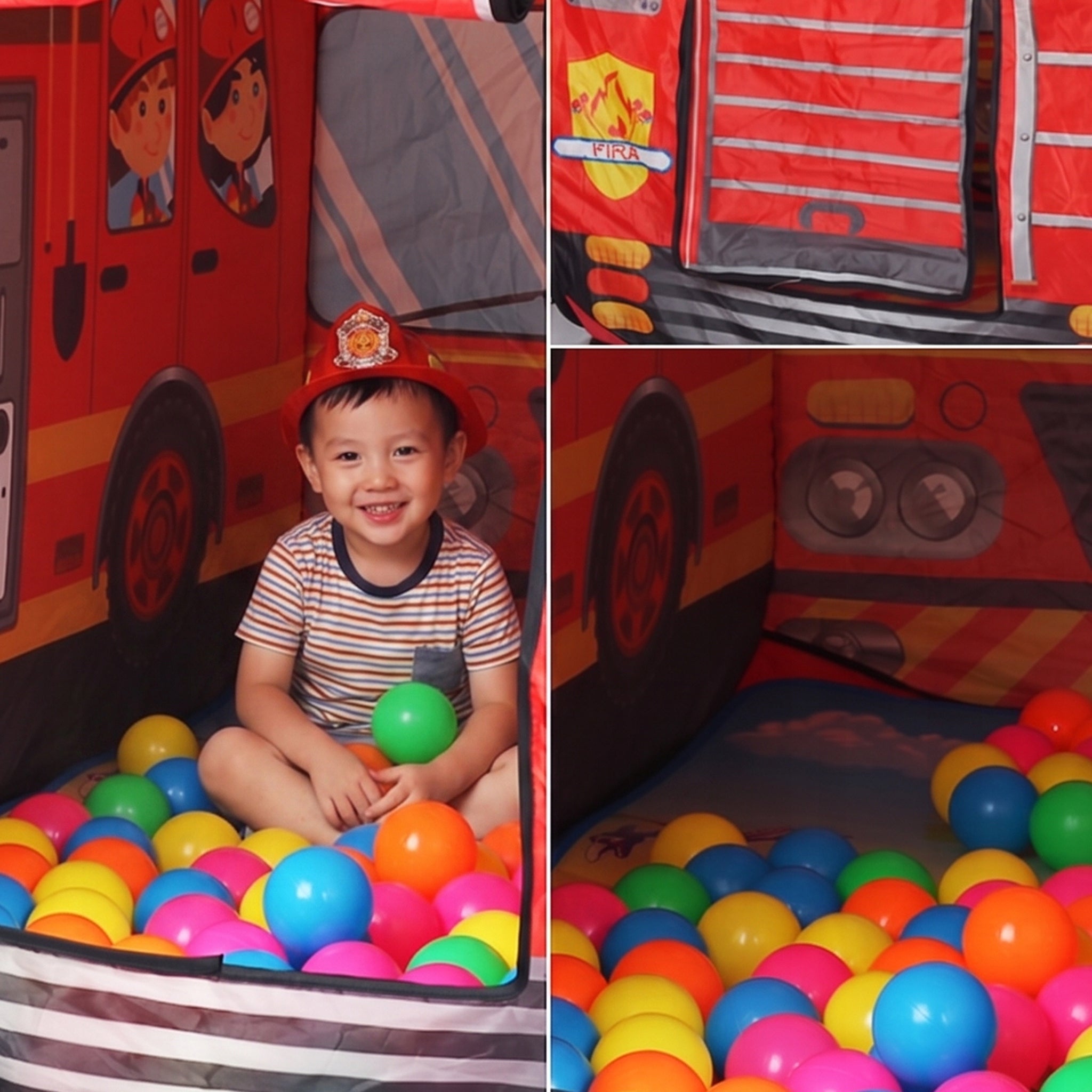 CHILDREN'S TENT FIRE TRUCK FOLDING SQUARE TOYS LARGE FIRE BRIGADE Packaging status original