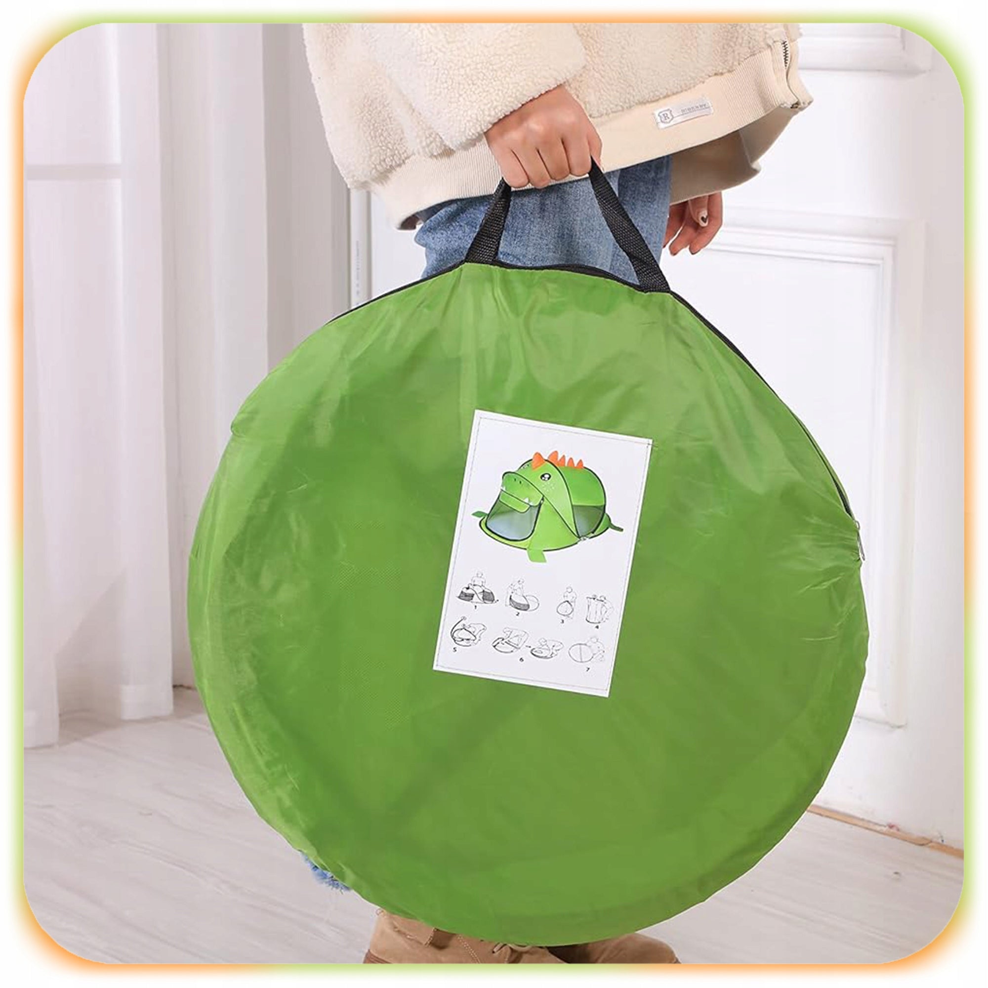 CHILDREN'S TENT SELF-FOLDING DINOSAUR GREEN HOUSE FOR GARDEN HOUSE Manufacturer code 007524