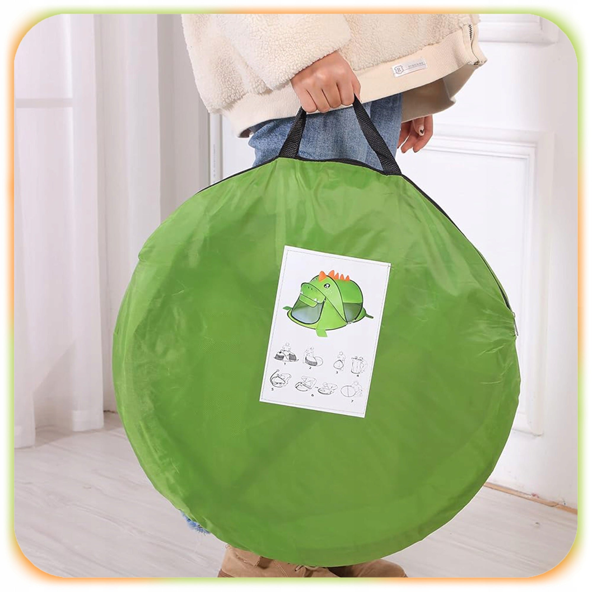 CHILDREN'S TENT SELF-FOLDING DINOSAUR GREEN HOUSE FOR GARDEN HOUSE Manufacturer code 007524