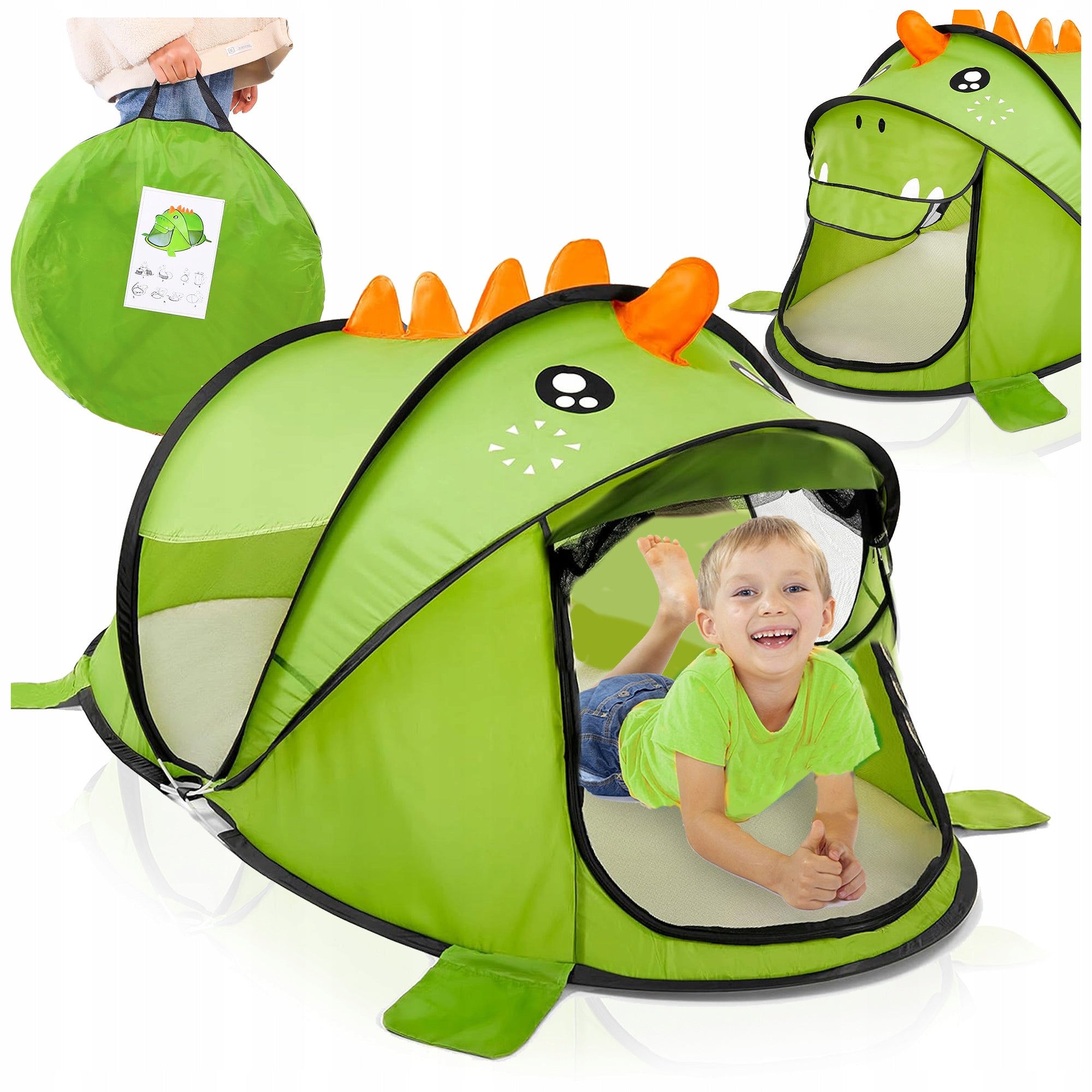 CHILDREN'S TENT SELF-FOLDING DINOSAUR GREEN HOUSE FOR GARDEN HOUSE