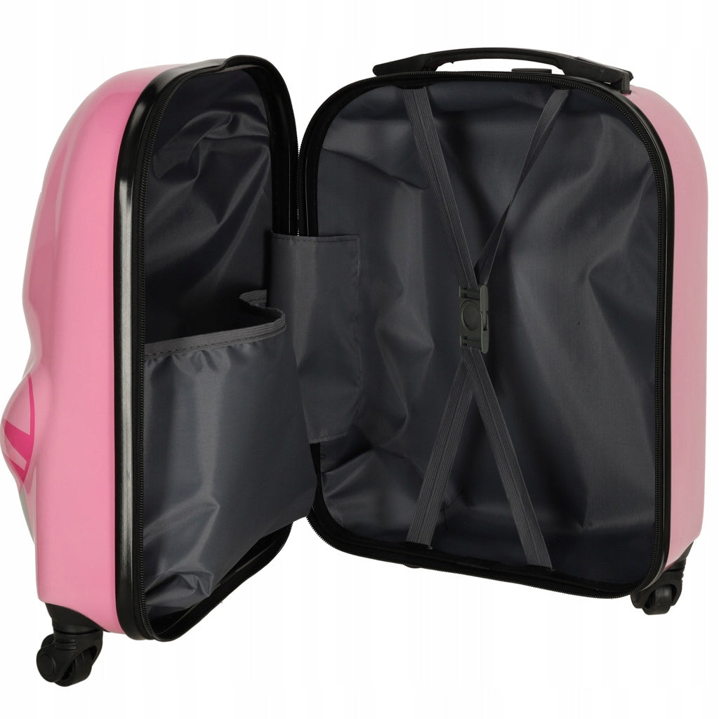 CHILDREN'S TRAVEL CABIN SUITCASE FOR CHILDREN ON WHEELS CAT PINK Width (longer edge) 31 cm