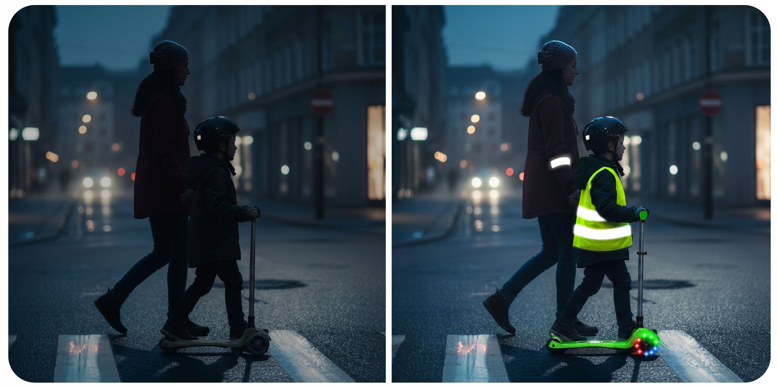 CHILDREN'S TRICYCLE SCOOTER BALANCE GLOW WHEEL LED GLOWS IN THE DARK Brand RicoKids