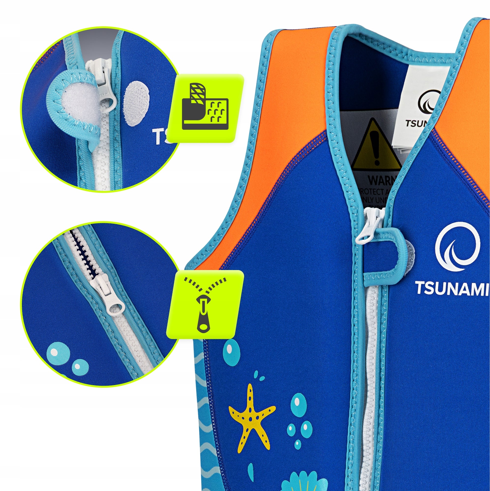 CHILDREN'S VEST FOR LEARNING TO SWIM BUOYANCY FOAM 2-3 YEARS 19KG Brand Tsunami