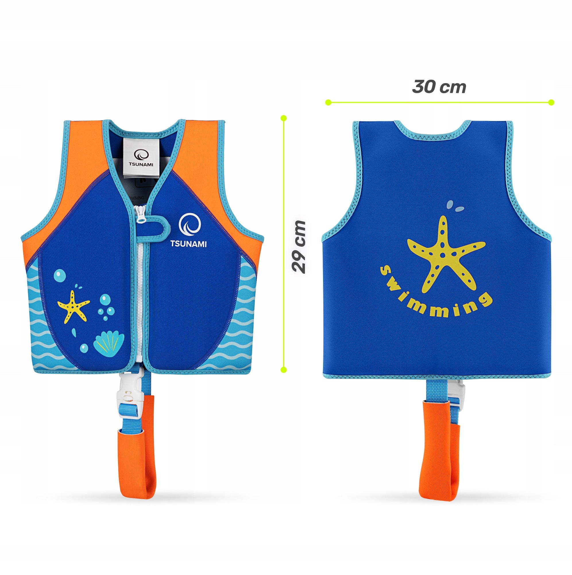 CHILDREN'S VEST FOR LEARNING TO SWIM BUOYANCY FOAM 2-3 YEARS 19KG Color blue