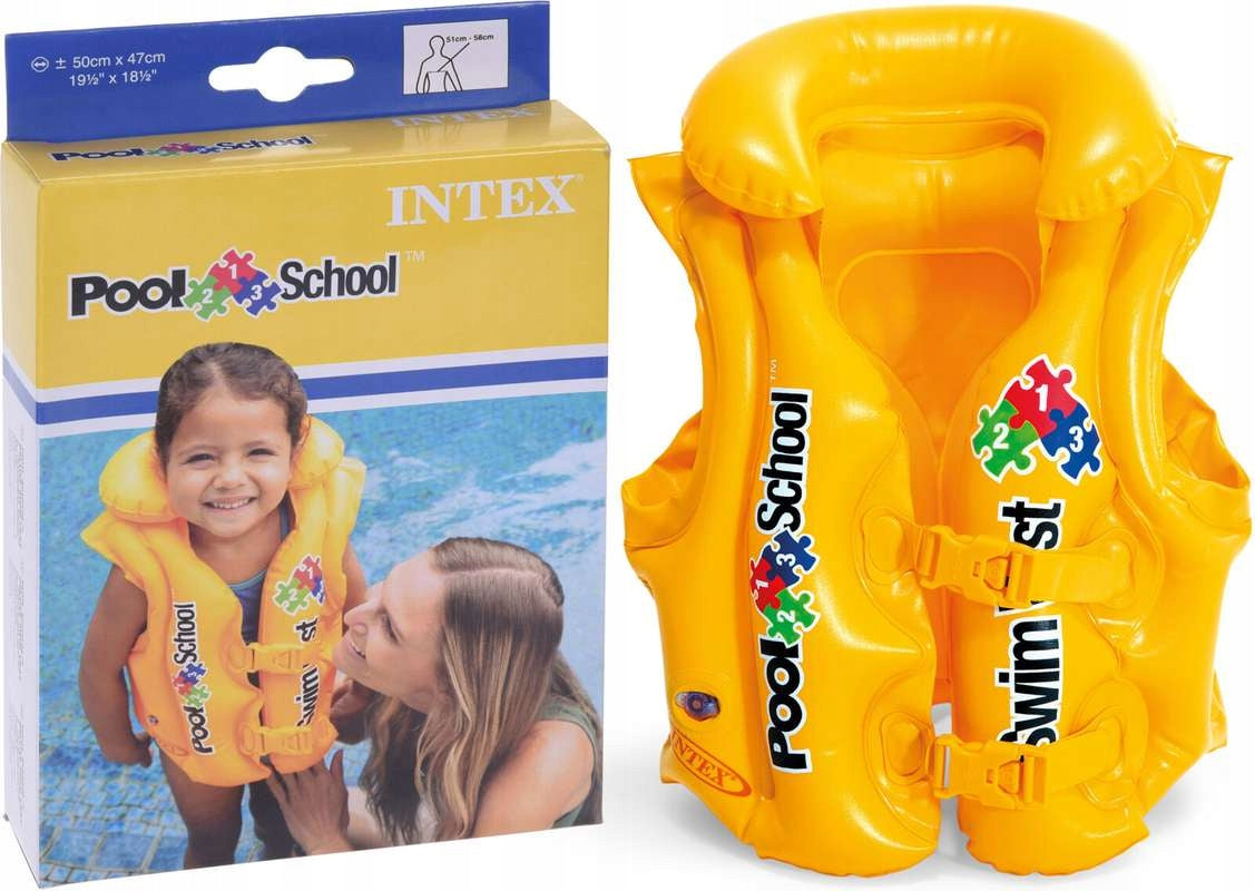 CHILDREN'S VEST INFLATABLE RESCUE FOR SWIMMING LESSONS INTEX 58660