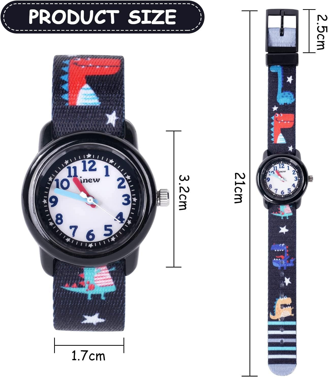 CHILDREN'S WATCH 3D CARTOON DINOSAUR BLACK SILICONE WATERPROOF STRAP Brand no brand