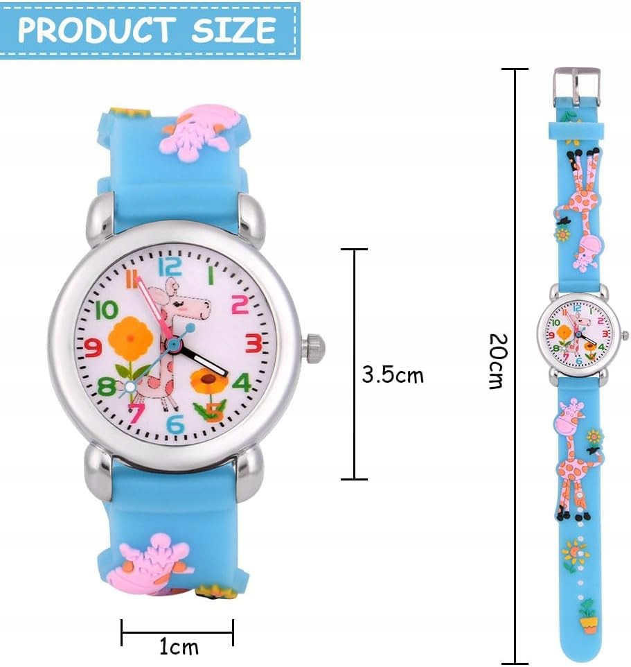 CHILDREN'S WATCH ANALOG DIAL 3,5CM SILICONE STRAP BLUE DRAWINGS Brand no brand