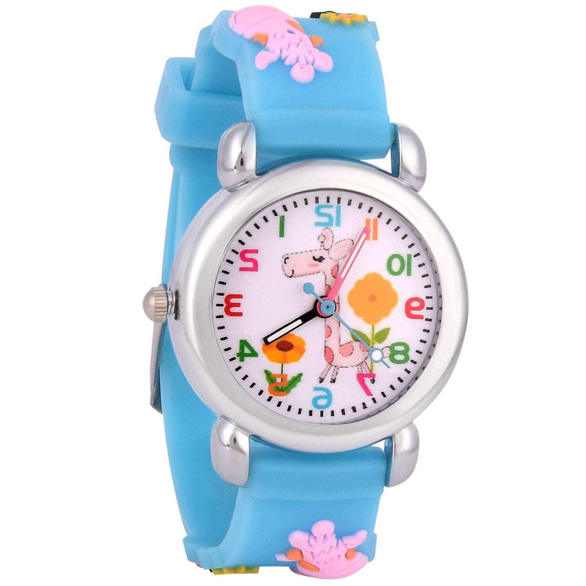 CHILDREN'S WATCH ANALOG DIAL 3,5CM SILICONE STRAP BLUE DRAWINGS