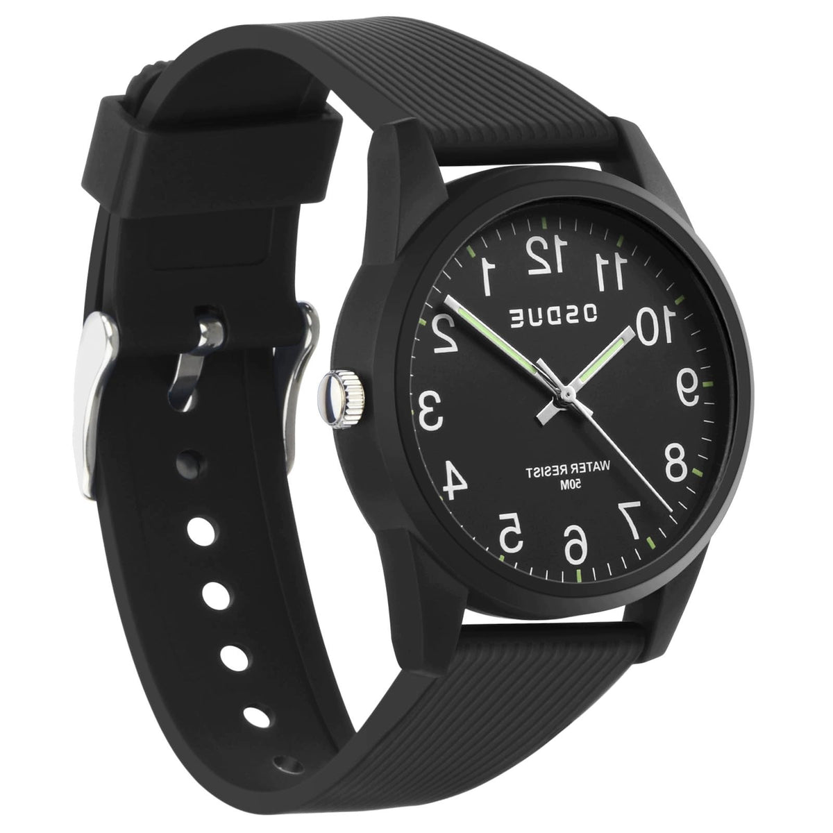CHILDREN'S WATCH ANALOG OSDUE 6089 BLACK 50M WATERPROOF SOFT STRAP