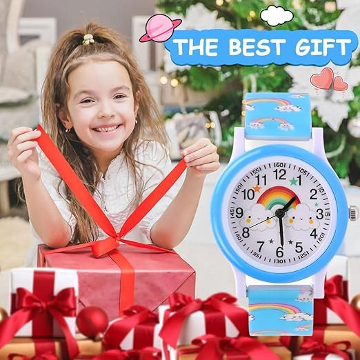 CHILDREN'S WATCH ANALOG RAINBOW BLUE SILICONE 3 ATM Brand no brand