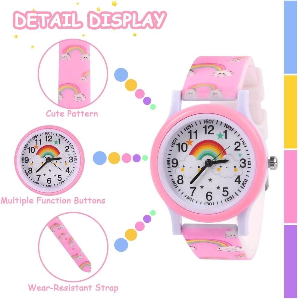 CHILDREN'S WATCH ANALOGUE OFFCUP SILICONE PINK RAINBOW CLOUD 3-11 YEARS Kind analog