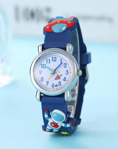 CHILDREN'S WATCH BOYS SPACE ASTRONAUT GIFT BLUE