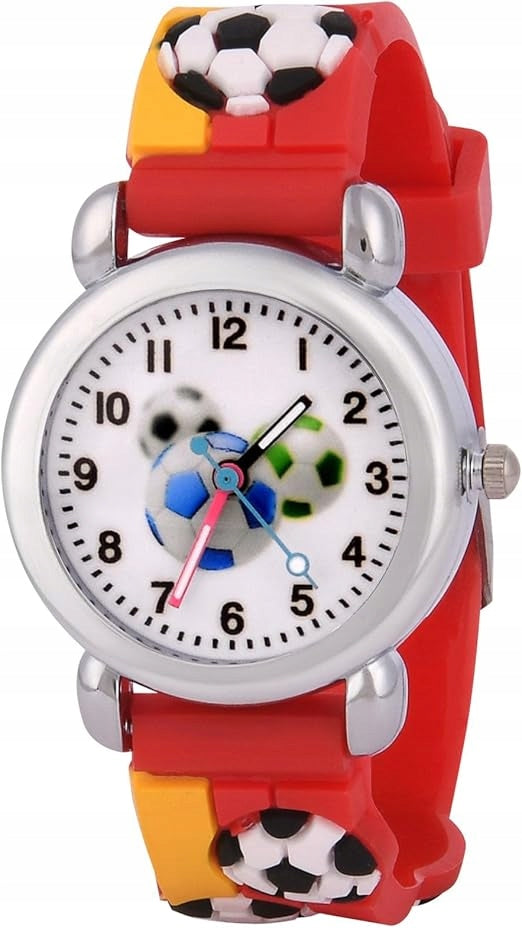 CHILDREN'S WATCH FOOTBALL ANALOG RED 3D 3-11 YEARS