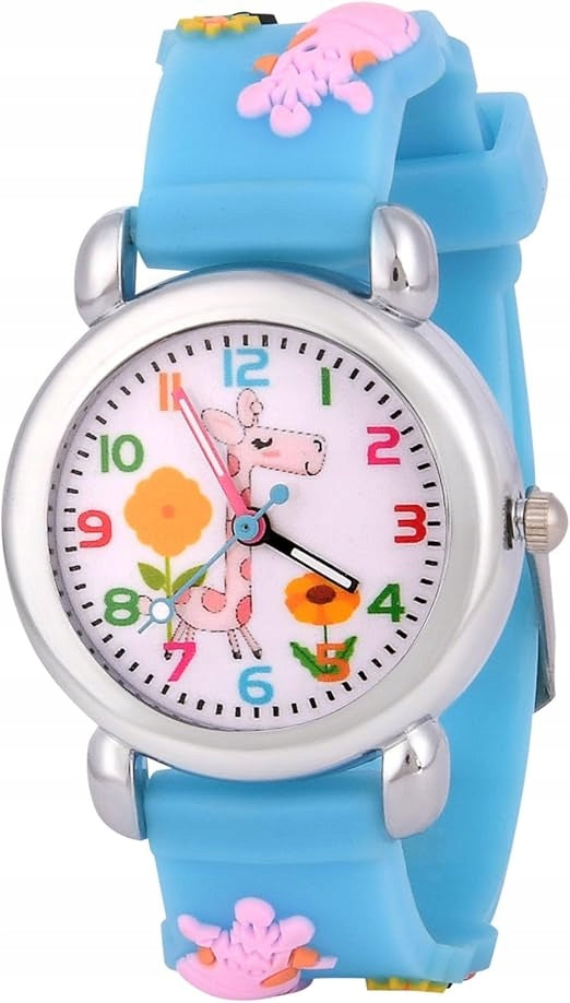 CHILDREN'S WATCH GIRAFFE BLUE 3D ANALOGUE 3-11 YEARS GIFT