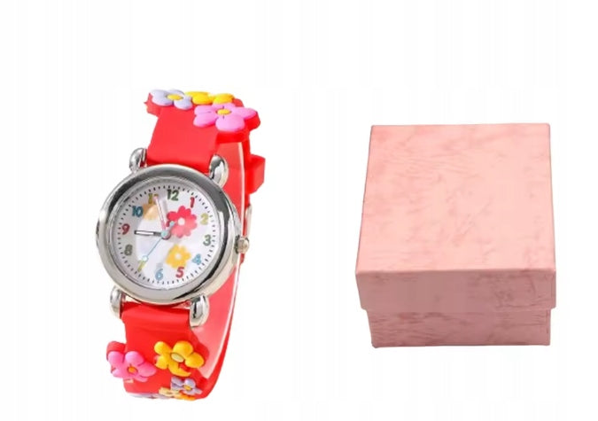 CHILDREN'S WATCH GIRLS RED WITH ANALOG BOX 1579