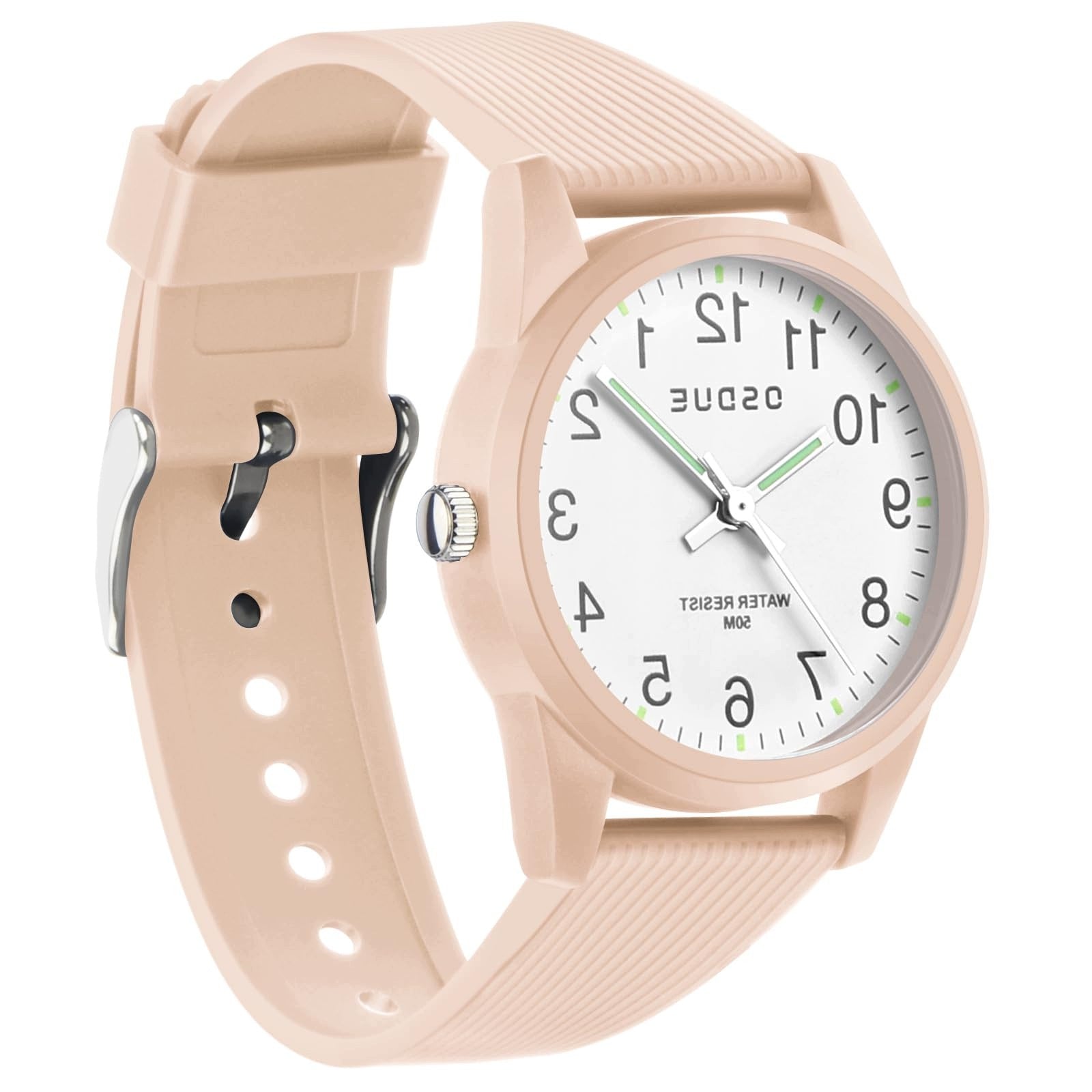 CHILDREN'S WATCH OSDUE 50M WATERPROOF ANALOG STRAP BEIGE 4-18 YEARS