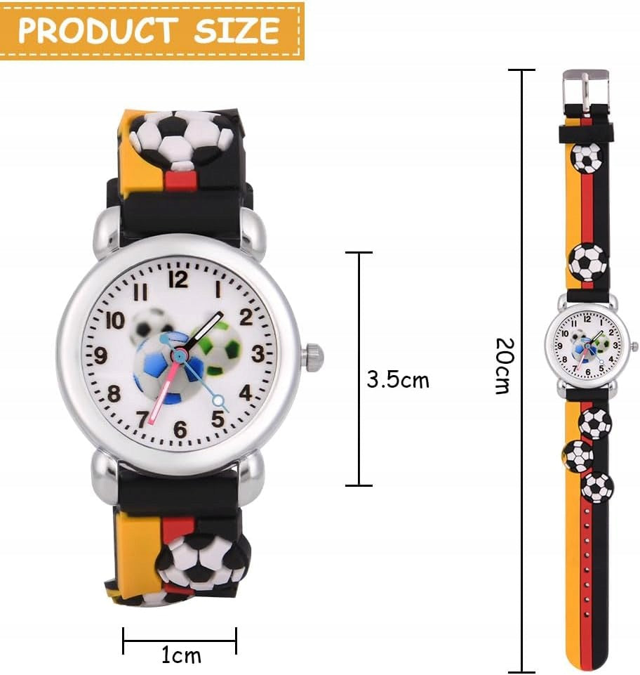 CHILDREN'S WATCH QUARTZ FOOTBALL 3D SILICONE STRAP BLACK YELLOW Brand no brand