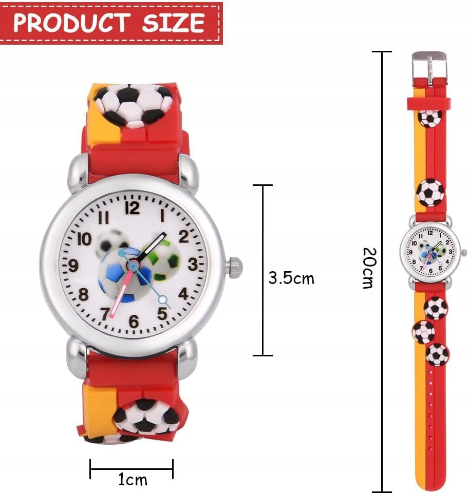 CHILDREN'S WATCH QUARTZ SILICONE RED-YELLOW FOOTBALL 20CM STRAP Brand no brand