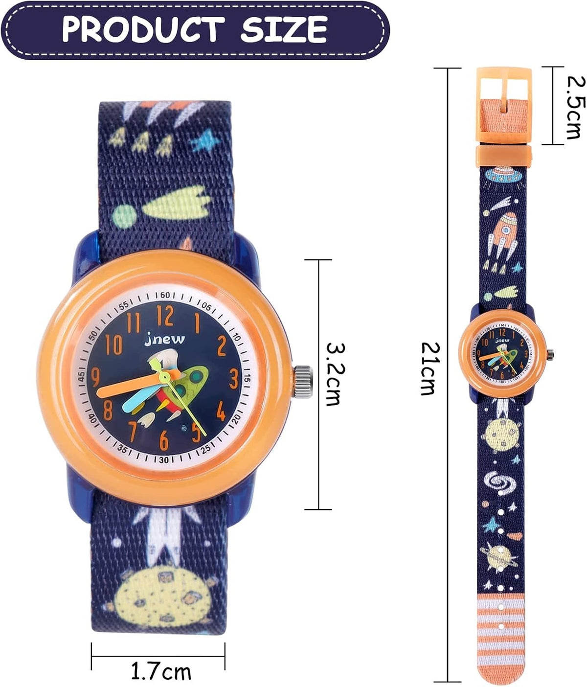 CHILDREN'S WATCH VICLOON 3-11 YEARS WATERPROOF 30M ORANGE SPACE Brand no brand
