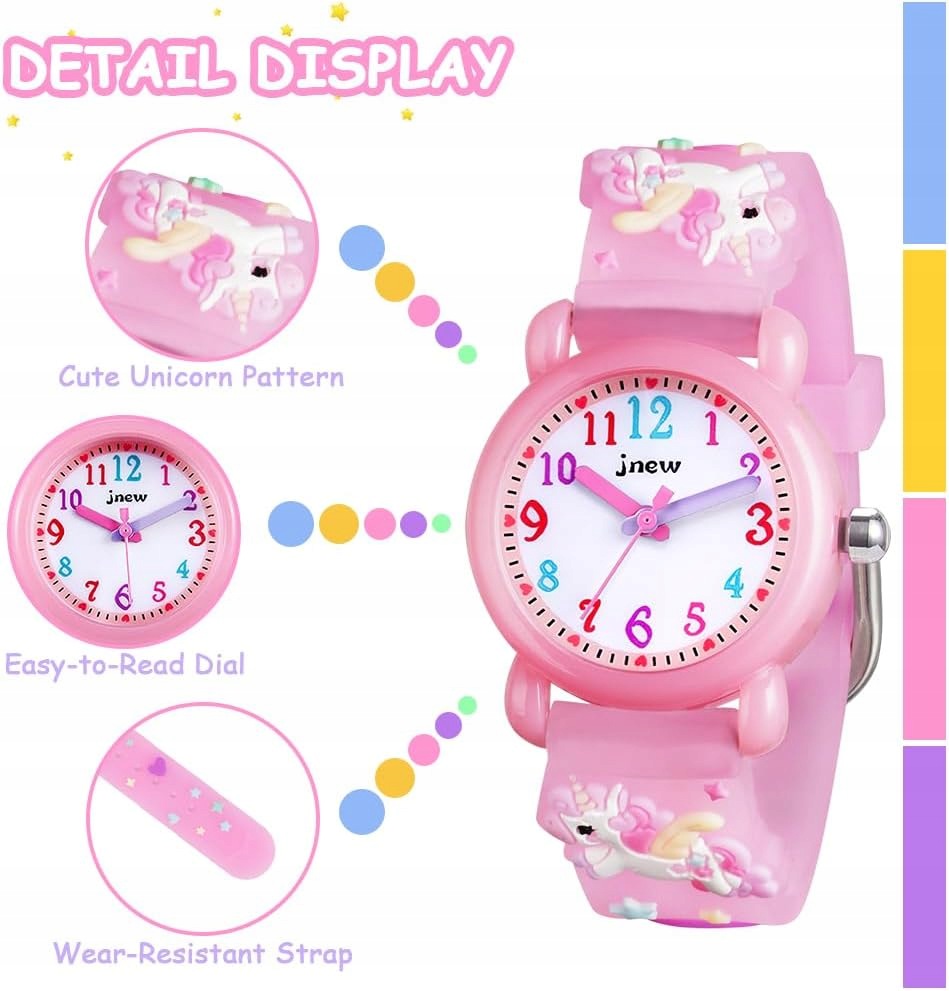 CHILDREN'S WATCH WATERPROOF 30M PINK SILICONE UNICORN PATTERN 3D CARTOON Strap material silicone