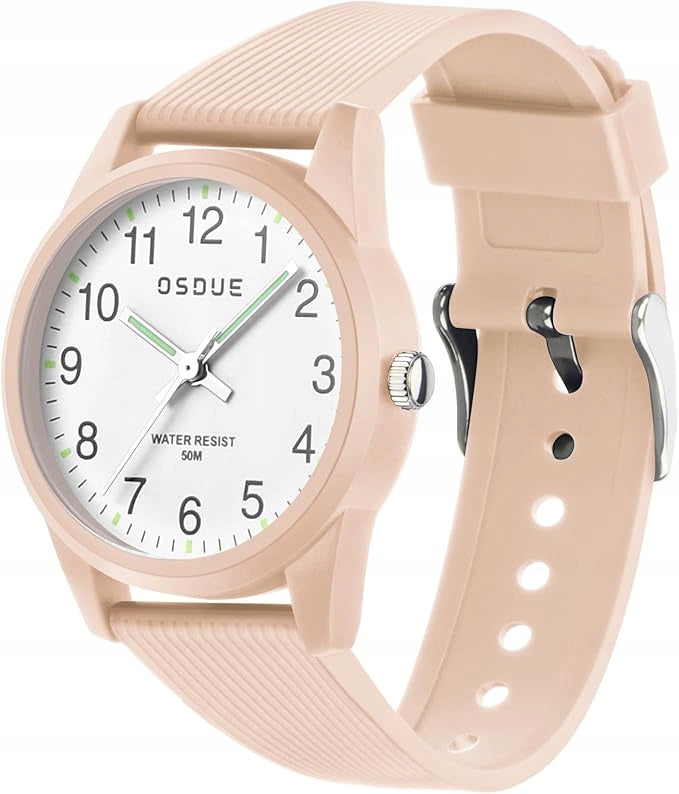 CHILDREN'S WATCH WATERPROOF 5ATM LIGHT READABLE DIAL PINK