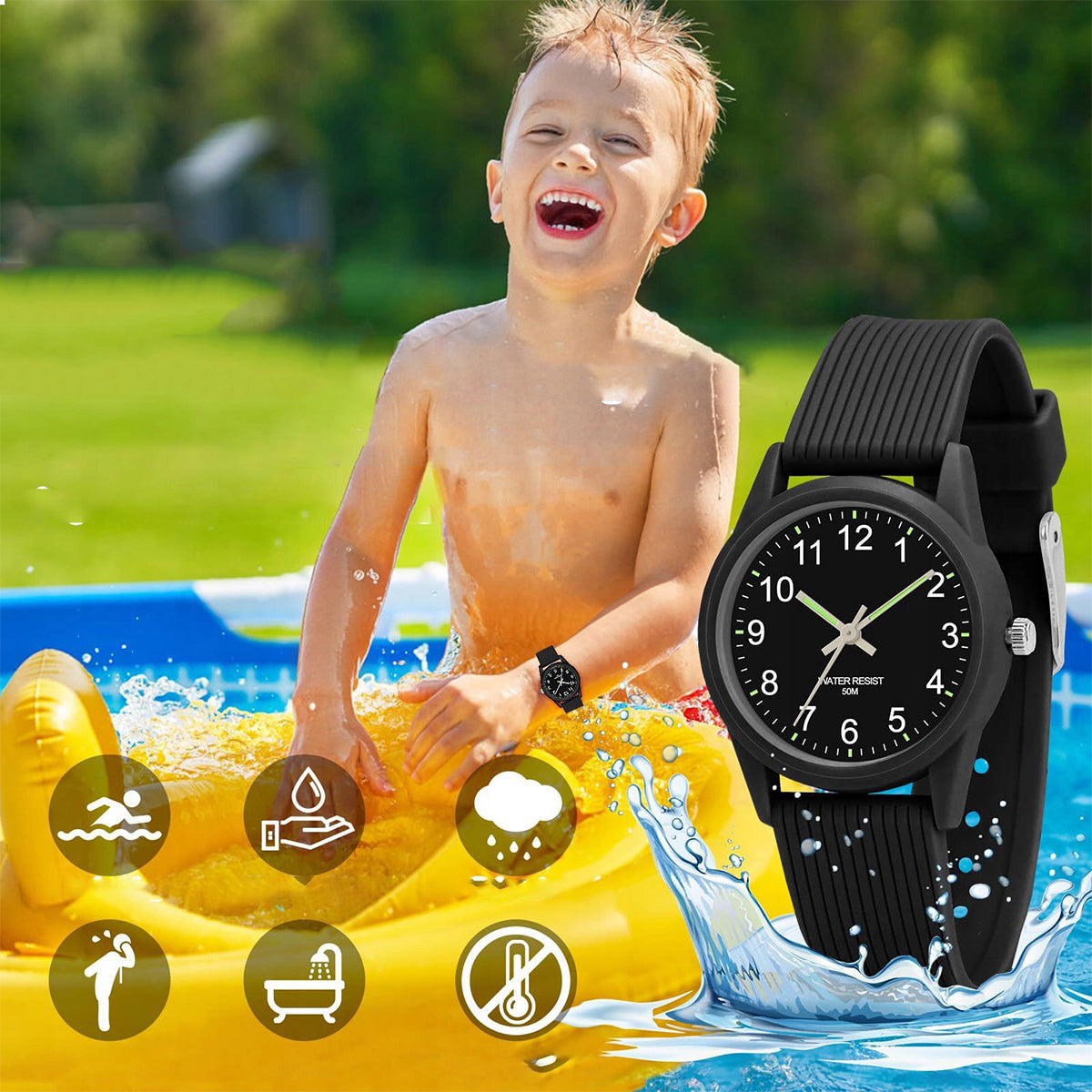 CHILDREN'S WATCH WATERPROOF LIGHT READABLE DIAL Brand no brand