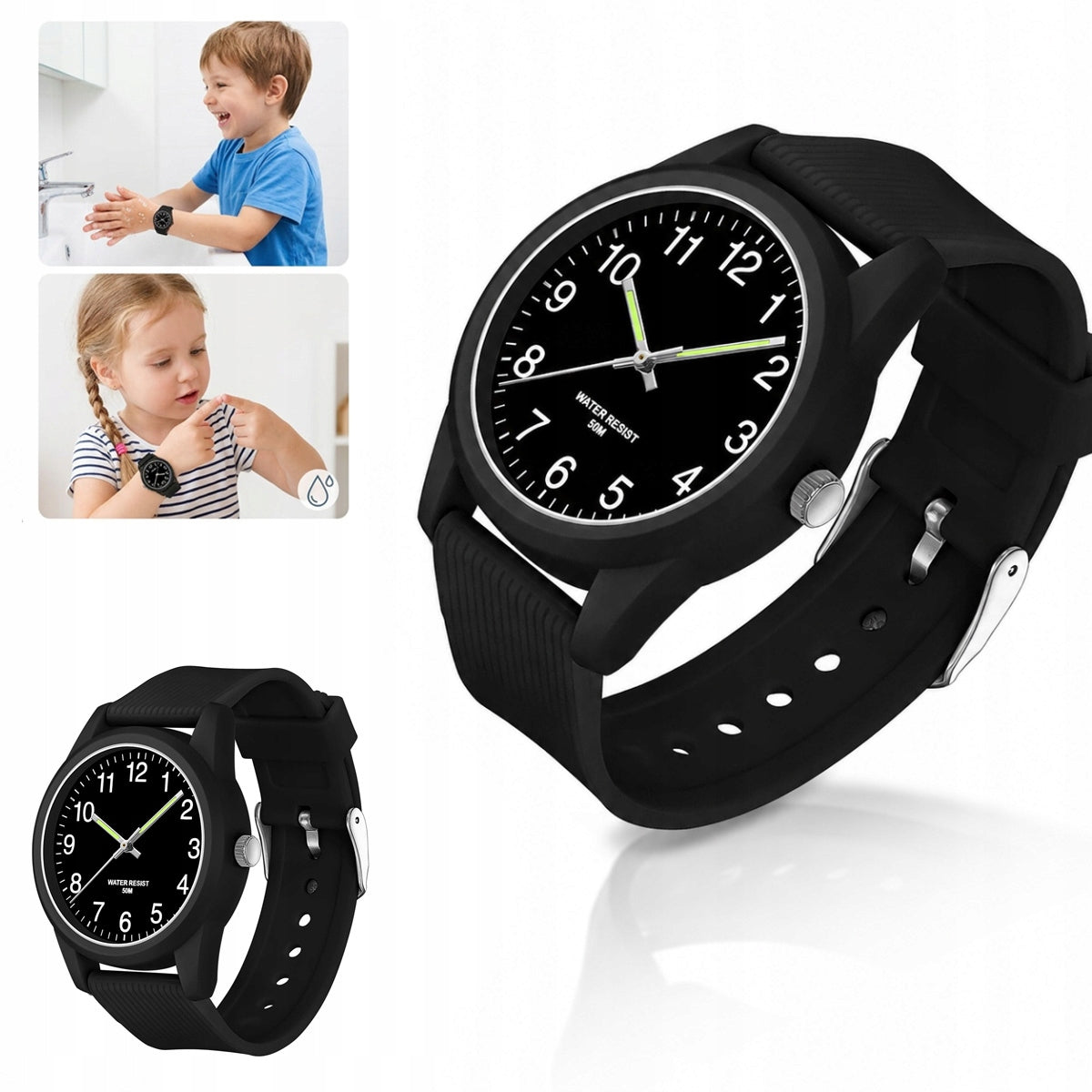 CHILDREN'S WATCH WATERPROOF LIGHT READABLE DIAL