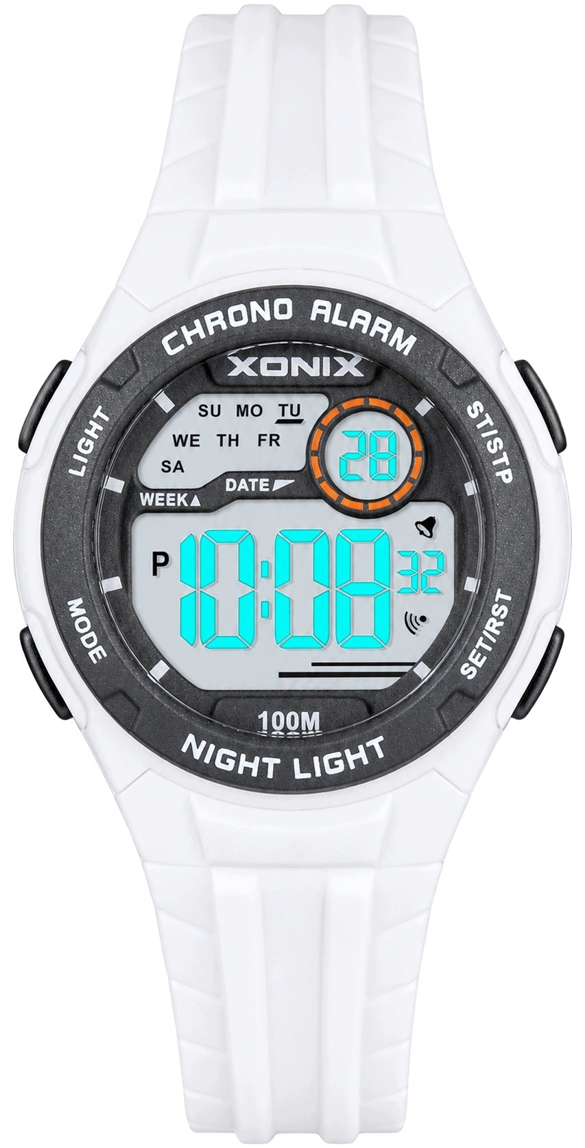 CHILDREN'S WATCH XONIX DIGITAL WHITE LED 10 ATM WATERPROOF SPORTS Brand Xonix