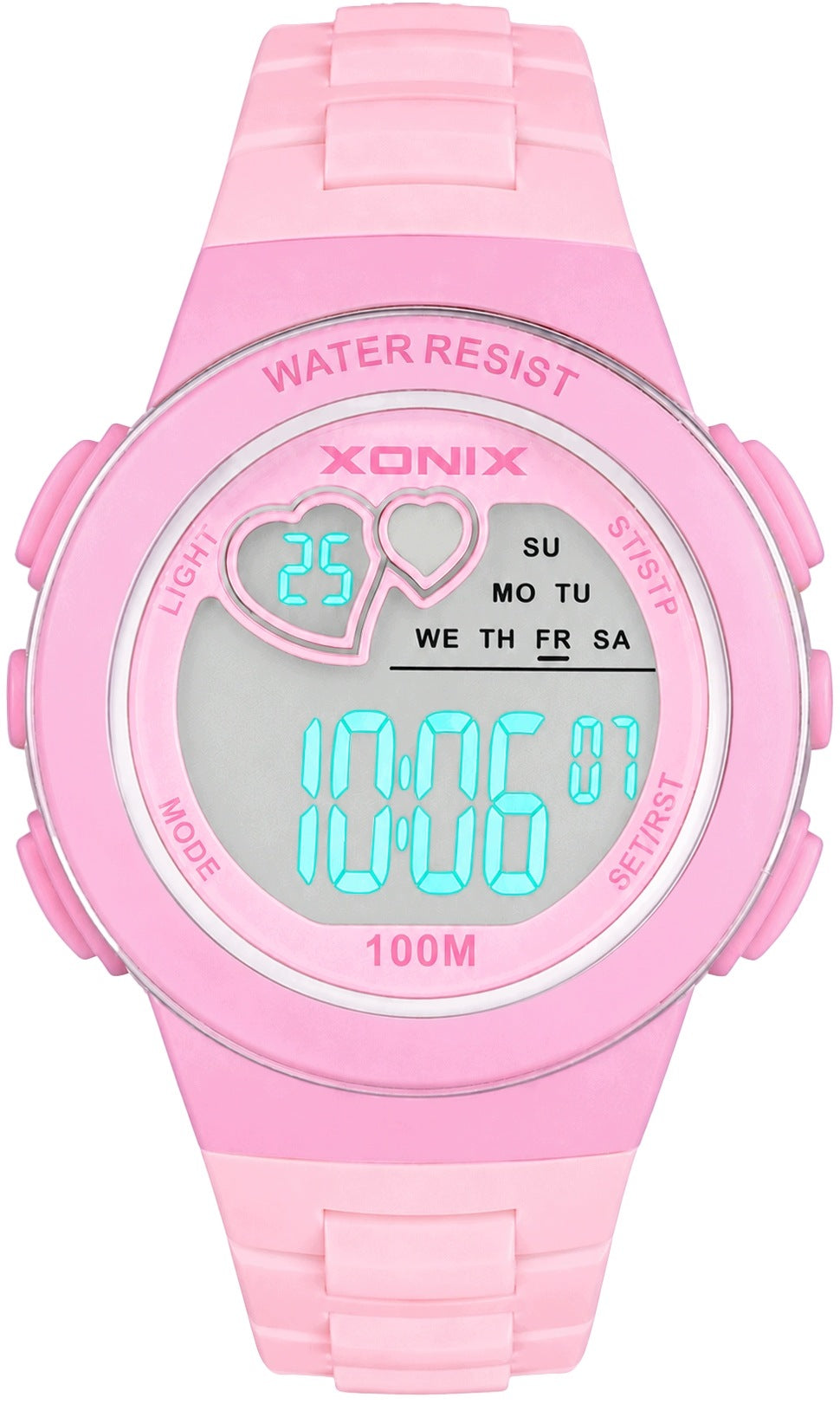 CHILDREN'S WATCH XONIX KM DIGITAL PINK HEARTS 10 ATM WATERPROOF Brand Xonix